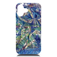 Blue Blend Iphone 16 Plus Black Uv Print Pc Hardshell Case by kaleidomarblingart