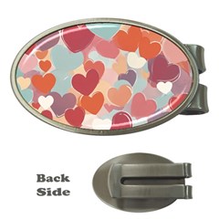 Valentines Day Hearts Romance Love Money Clips (oval)  by Posterlux