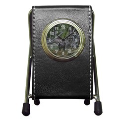 Meadow Landscape, Los Altares, Chubut Province, Argentina Pen Holder Desk Clock by dflcprintsclothing