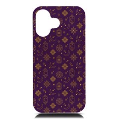 Moon Stars Pattern Iphone 16 Black Uv Print Pc Hardshell Case