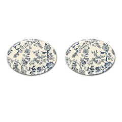 Blue Vintage Background Cufflinks (oval) by kyorashop23