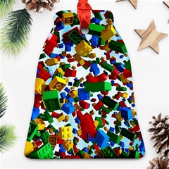 Falling Lego Bricks, Desenho, Fall, Games Ornament (bell) by kyorashop23