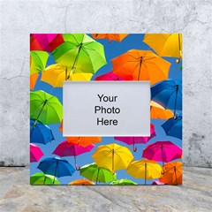 Umbrella, Colorful, Positive, Sky, Rainbow White Box Photo Frame 4  X 6  by kyorashop23