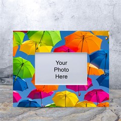 Umbrella, Colorful, Positive, Sky, Rainbow White Tabletop Photo Frame 4 x6  by kyorashop23