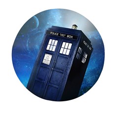 Tardis Doctor Who Space Blue Mini Round Pill Box by Cemarart