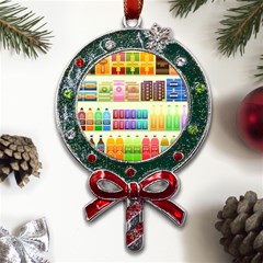 Supermarket Shelf Products Snacks Metal X mas Lollipop With Crystal Ornament by Cemarart