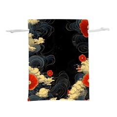 Korean Art Flowers Asian Pattern Lightweight Drawstring Pouch (m) by Sabxi