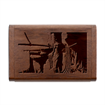 lady Wood Oval USB Flash Drive Box