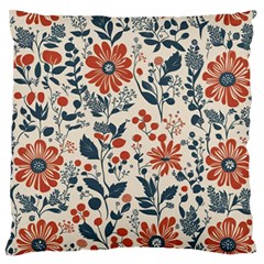Retro Scandinavian Nordic Flowers Pattern Standard Premium Plush Fleece Cushion Case (one Side) by violetheavensky