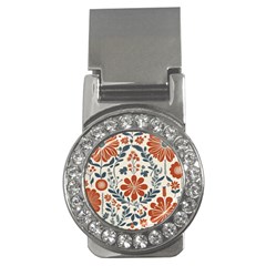Retro Scandinavian Nordic Flowers Pattern 3 Money Clips (cz)  by violetheavensky