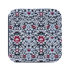 Gothic Leaf Pattern 6 Square Metal Box (black) by violetheavensky