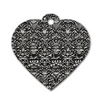 Gothic Leaf Pattern 2 Dog Tag Heart (Two Sides) Back