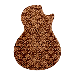 Gothic Leaf Pattern 3 Guitar Shape Wood Guitar Pick Holder Case And Picks Set by violetheavensky