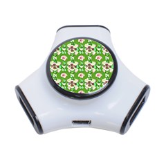 Retro 1880s Flowers Pattern 4 3-port Usb Hub by violetheavensky