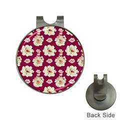 Retro 1880s Flowers Pattern Hat Clips With Golf Markers by violetheavensky