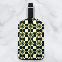 Royal Fractal Pattern Nappa Leather Luggage Tag Rectangle by violetheavensky