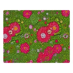Mid Century Retro Floral 1970s 1960s Pattern 88 Premium Plush Fleece Blanket (large) by violetheavensky