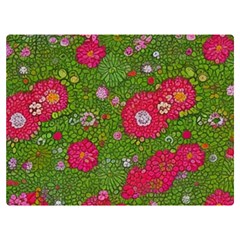 Mid Century Retro Floral 1970s 1960s Pattern 88 Premium Plush Fleece Blanket (extra Small) by violetheavensky