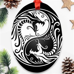 Yin Yang Dragons Ornament (oval) by UniqueYinYang