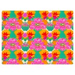 Retro 40s 50s Mexico Flowers Pattern Premium Plush Fleece Blanket (Extra Small) 40 x30  Blanket Front