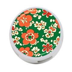 Mid Century Retro Floral 1970s 1960s Pattern 94 4-port Usb Hub (one Side) by violetheavensky