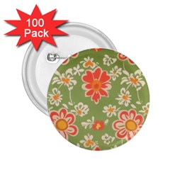 Retro 40s 50s Mexico Flowers Pattern 3 2 25  Buttons (100 Pack)  by violetheavensky