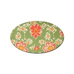 Retro 40s 50s Mexico Flowers Pattern 3 Sticker Oval (100 pack) Front