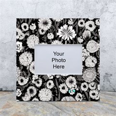 Mid Century Retro Floral 1970s 1960s Pattern 87 Mid Century Retro Floral 1970s 1960s Pattern 86 White Box Photo Frame 4  X 6  by violetheavensky
