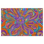 Mid Century Retro Floral 1970s 1960s Pattern 75 Banner and Sign 6  x 4  Front