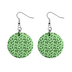 Leaves Pattern Texture Seamless Mini Button Earrings by Hannah976