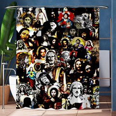 Jesus Christ Modern Halftone Pattern Shower Curtain 60  X 72  (medium) by snek