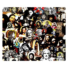 Jesus Christ Modern Halftone Pattern Premium Plush Fleece Blanket (small) by snek