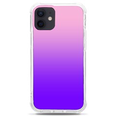 Cotton Candy Pink To Indigo Violet Linear Gradient Iphone 12 Mini Tpu Uv Print Case	