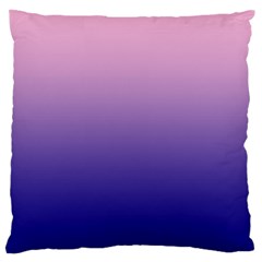 Cotton Candy Pink To Navy Blue Linear Gradient Large Premium Plush Fleece Cushion Case (one Side) by GradientsOmbre