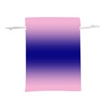 Cotton Candy Pink To Navy Blue Bilinear Gradient Lightweight Drawstring Pouch (L) Back