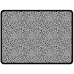 Black White Leopard Two Sides Fleece Blanket (large) by DinkovaArt