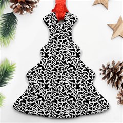 Black White Giraffe Pattern Ornament (christmas Tree)  by DinkovaArt