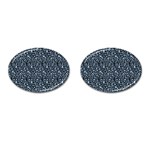 Blue Giraffe Pattern Cufflinks (Oval) Front(Pair)