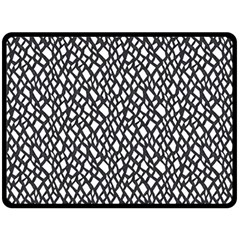 Black White Snake Pattern Two Sides Fleece Blanket (large) by DinkovaArt