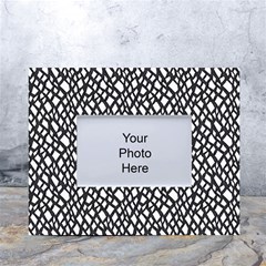 Black White Snake Pattern White Tabletop Photo Frame 4 x6  by DinkovaArt