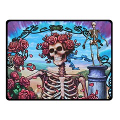 Grateful Dead Hippie Peace Roses Rock Music Legend Two Sides Fleece Blanket (small) by Tsamara