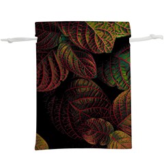 Leaves Plant Contrast Carved Nature Lightweight Drawstring Pouch (xl) by Tsamara
