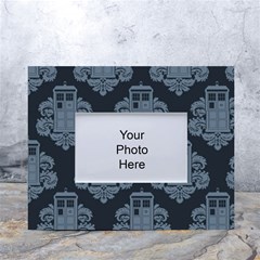 Dr Who Tardis Pattern White Tabletop Photo Frame 4 x6  by Tsamara