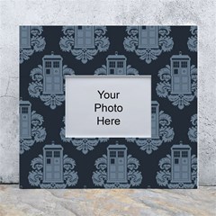 Dr Who Tardis Pattern White Wall Photo Frame 5  X 7  by Tsamara