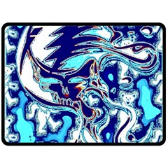 Trippy Dippy Bears Blue Dancing Greatful Dead Skull Steal Your Face Two Sides Fleece Blanket (large) by Salmanaz77