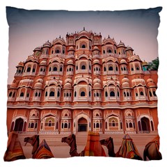 Rajasthan Hawa Mahal Standard Premium Plush Fleece Cushion Case (one Side) by designsbymallika