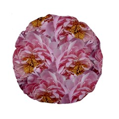 Peonies Nature Bloom Blossom Pink Standard 15  Premium Round Cushions by Tsamara