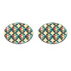 Circles Round Pattern Sphere Ball Cufflinks (oval) by Sabxi