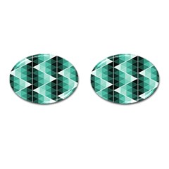 Triangles Pyramid Geometric Pattern Cufflinks (oval) by Sabxi