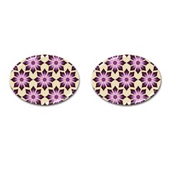 Pattern Design Star Snowflake Cufflinks (oval) by Sabxi